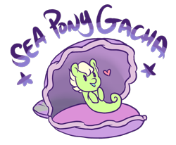 Size: 900x741 | Tagged: safe, artist:lavvythejackalope, imported from derpibooru, oc, oc only, pony, sea pony, clam, heart, seapony oc, shell, simple background, smiling, solo, transparent background