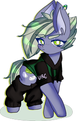 Size: 622x985 | Tagged: safe, artist:ube, artist:ubebreb, imported from derpibooru, limestone pie, earth pony, pony, clothes, hoodie, leg warmers, original art, simple background, solo, transparent background, white pupils