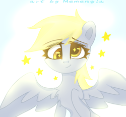 Size: 1293x1200 | Tagged: safe, artist:memengla, imported from derpibooru, derpy hooves, pegasus, pony, cute, derpabetes, female, mare, solo, starry eyes, stars, wingding eyes