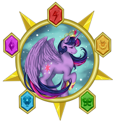 Size: 1657x1816 | Tagged: safe, artist:dragonina, imported from derpibooru, twilight sparkle, alicorn, pony, element of generosity, element of honesty, element of kindness, element of laughter, element of loyalty, element of magic, elements of harmony, eyes closed, female, mare, raised hoof, simple background, solo, transparent background, twilight sparkle (alicorn)