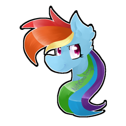 Size: 600x600 | Tagged: safe, artist:nitegalaxy, imported from derpibooru, rainbow dash, pegasus, pony, bust, simple background, solo, transparent background, watermark