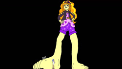 Size: 1192x670 | Tagged: safe, artist:vanillabeam, imported from derpibooru, adagio dazzle, equestria girls, barefoot, feet, shrinking, wubcake