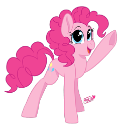 Size: 1507x1561 | Tagged: safe, artist:moccabliss, imported from derpibooru, pinkie pie, pony, raised hoof, simple background, solo, transparent background