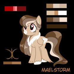 Size: 1080x1080 | Tagged: safe, artist:droopihorn, imported from derpibooru, oc, oc only, hybrid, pony, base used, black background, eyelashes, female, interspecies offspring, mare, offspring, parent:discord, parent:fluttershy, parents:discoshy, reference sheet, simple background, smiling, unshorn fetlocks