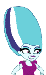 Size: 1889x3094 | Tagged: safe, artist:ktd1993, imported from derpibooru, sonata dusk, undead, equestria girls, alternate hairstyle, beehive hairdo, bride of frankenstein, grin, lipstick, simple background, smiling, stitches, this isn't even my final form, transparent background