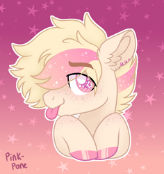 Size: 1500x1586 | Tagged: safe, artist:pink-pone, imported from derpibooru, oc, oc only, oc:cody startail, pony, bust, male, portrait, solo, stallion, tongue out