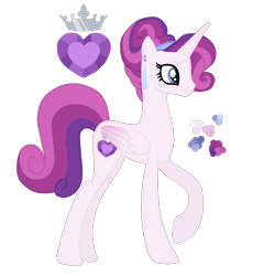 Size: 1000x1089 | Tagged: safe, artist:magicuniclaws, imported from derpibooru, oc, oc only, alicorn, pony, female, magical lesbian spawn, mare, offspring, parent:princess cadance, parent:rarity, parents:raridance, simple background, solo, transparent background