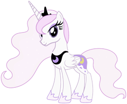 Size: 1920x1565 | Tagged: safe, artist:confrank01, edit, imported from derpibooru, vector edit, fleur-de-lis, princess luna, alicorn, pony, ponyar fusion, crown, female, fusion, jewelry, mare, palette swap, recolor, regalia, simple background, smiling, transparent background, vector