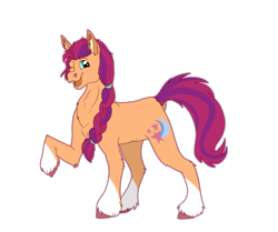 Size: 4300x3600 | Tagged: safe, artist:sashakruchkinatv, imported from derpibooru, sunny starscout, earth pony, pony, braid, chest fluff, coat markings, ear fluff, female, g5, high res, looking at you, mare, one eye closed, open mouth, raised hoof, simple background, socks (coat markings), solo, transparent background, unshorn fetlocks, wink