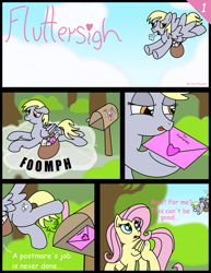 Size: 2318x3000 | Tagged: safe, artist:doodledonutart, artist:pony-thunder, imported from derpibooru, derpy hooves, fluttershy, pegasus, pony, comic:fluttersigh, comic, high res, letter