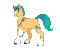 Size: 4300x3600 | Tagged: safe, artist:sashakruchkinatv, imported from derpibooru, hitch trailblazer, earth pony, pony, blaze (coat marking), cheek fluff, coat markings, ear fluff, facial markings, g5, high res, hoof fluff, looking at you, male, my little pony: a new generation, raised hoof, sash, simple background, smiling, socks (coat markings), solo, stallion, transparent background, unshorn fetlocks