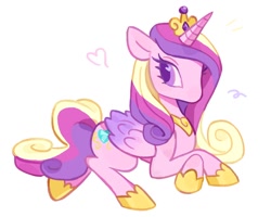 Size: 1000x800 | Tagged: safe, artist:ninjyace, imported from derpibooru, princess cadance, alicorn, pony, colored pupils, cute, cutedance, female, heart, heart eyes, lying down, mare, prone, simple background, solo, white background, wingding eyes