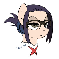 Size: 500x500 | Tagged: safe, artist:yuyanshu, imported from derpibooru, pony, darling in the franxx, glasses, ikuno, ponified