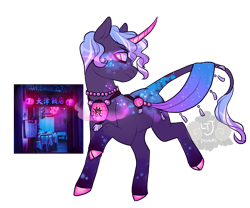 Size: 1800x1500 | Tagged: safe, artist:lavvythejackalope, imported from derpibooru, oc, oc only, pony, unicorn, horn, jewelry, leonine tail, looking back, necklace, pearl necklace, simple background, smiling, solo, tattoo, transparent background, unicorn oc