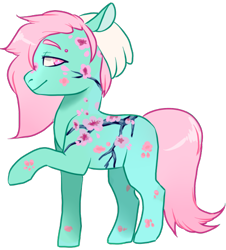 Size: 400x442 | Tagged: safe, artist:lavvythejackalope, imported from derpibooru, oc, oc only, earth pony, pony, earth pony oc, raised hoof, simple background, smiling, solo, tattoo, transparent background