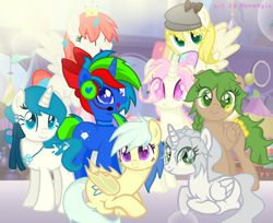 Size: 1014x827 | Tagged: safe, artist:memengla, imported from derpibooru, oc, oc:memengla, alicorn, earth pony, pegasus, pony, unicorn