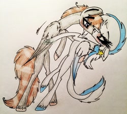 Size: 2448x2189 | Tagged: safe, artist:beamybutt, imported from derpibooru, oc, oc only, pegasus, pony, bipedal, eyelashes, female, high res, kissing, male, mare, oc x oc, pegasus oc, shipping, signature, stallion, straight, traditional art, unshorn fetlocks, wings