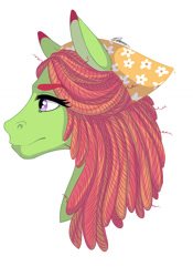 Size: 657x941 | Tagged: safe, artist:eperyton, imported from derpibooru, tree hugger, earth pony, pony, bust, clothes, eyelashes, female, headscarf, mare, scarf, simple background, white background