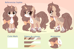 Size: 3198x2149 | Tagged: safe, artist:2pandita, imported from derpibooru, oc, oc only, oc:sophie, pony, unicorn, bow, female, hair bow, high res, mare, reference sheet, solo