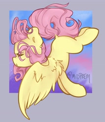 Size: 3502x4096 | Tagged: safe, artist:midnightpremiere, imported from derpibooru, fluttershy, pegasus, pony, abstract background, cute, daaaaaaaaaaaw, eyes closed, flying, missing cutie mark, shyabetes, solo