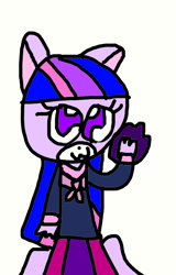 Size: 664x1038 | Tagged: safe, artist:sugarbugjewelpet, imported from derpibooru, twilight sparkle, anthro, fox, 1000 hours in ms paint, clothes, female, magic, shirt, skirt, solo, sonic the hedgehog (series), sonicified, twi-fox