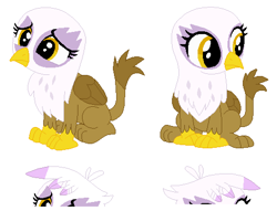 Size: 493x377 | Tagged: safe, artist:selenaede, imported from derpibooru, gilda, griffon, hippogriff, base, cute, fledgeling, sad, simple background, solo, white background