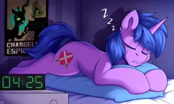 Size: 1280x763 | Tagged: safe, artist:shadowreindeer, imported from derpibooru, oc, pony, unicorn, commission, male, sleeping, stallion, your character here