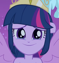 Size: 609x646 | Tagged: safe, imported from derpibooru, screencap, twilight sparkle, alicorn, human, equestria girls, equestria girls (movie), bare shoulders, big crown thingy, cropped, crown, crying, cute, element of magic, female, jewelry, regalia, smiling, solo, tears of joy, teary eyes, twiabetes, twilight sparkle (alicorn), wings