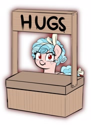 Size: 1834x2526 | Tagged: safe, artist:heretichesh, imported from derpibooru, cozy glow, pegasus, pony, :t, aura, female, filly, freckles, frown, high res, hug request, implied hug, it's a trap, looking at you, sign, simple background, smiling, smiling at you, solo, stand, white background