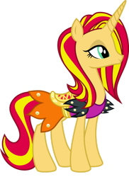 Size: 1024x1410 | Tagged: safe, artist:blah23z, imported from derpibooru, sassy saddles, sunset shimmer, pony, unicorn, female, palette swap, recolor, simple background, solo, transparent background, vector