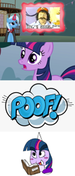 Size: 1192x2800 | Tagged: safe, artist:mega-poneo, artist:plastiware, edit, edited screencap, imported from derpibooru, screencap, trixie, twilight sparkle, human, pony, unicorn, magic duel, alicorn amulet, book, comic, crossover, evil trixie, female, goomba, goombafied, lou albano, male, mare, mario, screencap comic, species swap, super mario bros., the super mario bros super show, transformation, unicorn twilight