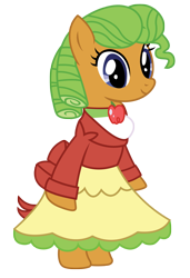 Size: 1989x2901 | Tagged: safe, artist:three uncle, imported from derpibooru, dosie dough, earth pony, pony, apple family reunion, apple family member, background, bipedal, clothes, cute, dress, female, mare, simple background, standing, transparent background, vector