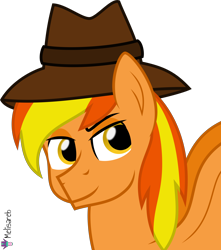 Size: 4000x4518 | Tagged: safe, alternate version, artist:melisareb, imported from derpibooru, oc, oc only, oc:firey ratchet, pegasus, pony, .svg available, absurd resolution, detective, dreamworks face, hat, male, simple background, solo, stallion, transparent background, vector, wings