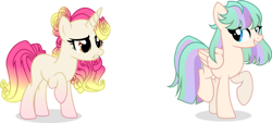 Size: 1600x724 | Tagged: safe, artist:kojibiose, imported from derpibooru, oc, oc only, pegasus, pony, unicorn, female, mare, simple background, transparent background