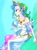 Size: 754x1016 | Tagged: safe, artist:xjleiu, imported from derpibooru, princess celestia, equestria girls, breasts, cleavage, clothes, crown, dress, female, jewelry, peytral, regalia, solo