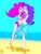 Size: 750x998 | Tagged: safe, artist:xjleiu, imported from derpibooru, pinkie pie, rarity, equestria girls, equestria girls series, forgotten friendship, asymmetrical docking, barefoot, beach, bikini, clothes, docking, duo, feet, female, hairpin, pinkie pie swimsuit, sarong, sleeveless, swimsuit