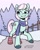 Size: 1653x2048 | Tagged: safe, artist:robin easter, imported from derpibooru, minty, earth pony, pony, clothes, female, fence, forest, g5, mare, minty (g5), ponies in socks, scarf, snow, socks, solo, unshorn fetlocks