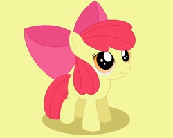 Size: 2048x1638 | Tagged: safe, artist:applebloomlove, imported from derpibooru, apple bloom, earth pony, pony, adorabloom, cute, female, filly, simple background, solo, yellow background