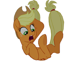 Size: 1280x1087 | Tagged: safe, artist:benpictures1, edit, edited screencap, imported from derpibooru, imported from ponybooru, screencap, applejack, earth pony, pony, my little pony: the movie, applejack's hat, cowboy hat, cute, falling, female, frog (hoof), hat, inkscape, jackabetes, mare, open mouth, simple background, transparent background, underhoof, vector