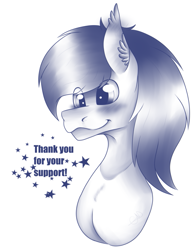 Size: 699x898 | Tagged: safe, artist:chazmazda, imported from derpibooru, oc, oc only, alicorn, earth pony, pegasus, pony, unicorn, blushing, bust, happy, outline, patreon, patreon reward, photo, portrait, shade, sketch, solo