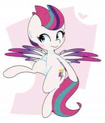 Size: 2339x2729 | Tagged: safe, artist:kindakismet, imported from derpibooru, zipp storm, pegasus, pony, adorazipp, blush sticker, blushing, cute, female, g5, high res, mare, solo, spread wings, wings