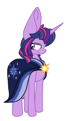 Size: 802x1478 | Tagged: safe, artist:l00giedoogie, imported from derpibooru, twilight sparkle, pony, alternate timeline, big ears, cloak, clothes, crystal war timeline, simple background, solo, transparent background