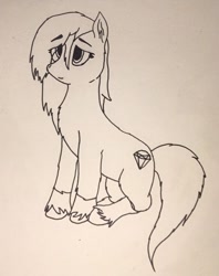 Size: 844x1063 | Tagged: safe, artist:autumnsfur, artist:autumnsfurart, imported from derpibooru, oc, oc only, oc:glitter stone, earth pony, pony, earth pony oc, female, lineart, mare, solo, traditional art, unshorn fetlocks