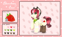 Size: 2000x1200 | Tagged: safe, artist:julie25609, imported from derpibooru, oc, oc only, oc:strawberry seam, cowboy hat, hat, reference sheet, stetson