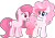 Size: 847x591 | Tagged: safe, artist:muhammad yunus, artist:tanahgrogot, imported from derpibooru, oc, oc only, oc:annisa trihapsari, oc:strawberries, alicorn, earth pony, pony, alternate hairstyle, duo, duo female, female, indonesia, mare, medibang paint, open mouth, simple background, transparent background