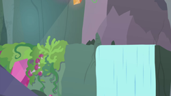 Size: 1280x720 | Tagged: safe, imported from derpibooru, screencap, student counsel, background, maud's cave, no pony, rock, scenic ponyville, waterfall