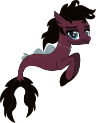 Size: 1420x1834 | Tagged: safe, artist:lightningbolt, derpibooru exclusive, imported from derpibooru, pony, seapony (g4), .svg available, bring me the horizon, colored pupils, facial hair, fins, fish tail, jewelry, jordan fish, lidded eyes, male, movie accurate, necklace, ponified, scales, simple background, smiling, smirk, solo, svg, transparent background, vector