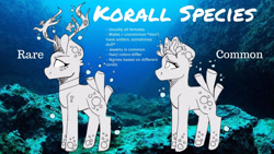 Size: 1280x720 | Tagged: safe, artist:kefico, imported from derpibooru, oc, oc only, original species, pony, antlers, augmented tail, closed species, coral, coral pony, duo, koral pony, korall, underwater