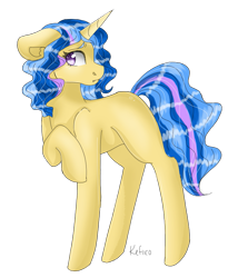 Size: 741x864 | Tagged: safe, artist:kefico, imported from derpibooru, oc, oc only, pony, unicorn, female, horn, mare, raised hoof, simple background, solo, transparent background, unicorn oc