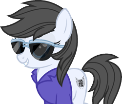 Size: 812x691 | Tagged: safe, artist:pegasski, imported from derpibooru, oc, oc only, earth pony, pony, base used, clothes, earth pony oc, eyelashes, female, grin, simple background, smiling, solo, sunglasses, transparent background